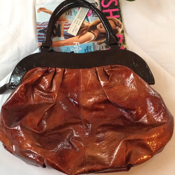 New Galian New York Large Faux Leather Tan Handbag - Picture 6 of 7